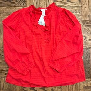 H&M Loose-fit Blouse with Ruffled Collar
